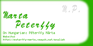 marta peterffy business card