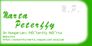 marta peterffy business card